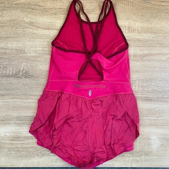 NWT Free People Movement Last Mile Runsie Onesie Romper in Hot Pink - Picture 5 of 9